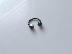 1x Black 316L Stainless Steel Titanium Hoof Helix Hoop Loop dangle Earrings Stud