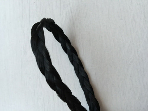 Women Girl Braided Fairy Bohemian Braid Wig Wedding Beach hair look headband #1 dark black
