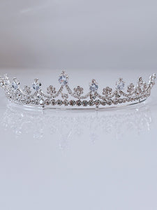 Women Wedding Crystal Silver Zircon Simple Hair Band Headband Hoop Tiara Crown