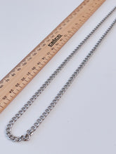 Men silver color Stainless steel Titanium plated Flat Thick Chain Necklace 55cm