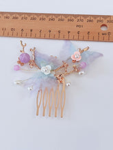 Women Girl Fancy Blue Butterfly Pearl Twig Hair Comb Clip Pin Haipin Hairpiece