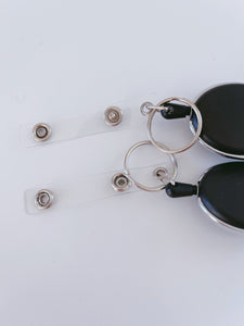 2 Retractable Badge Holder Reel Swipe Card Security ID Pull Key RING Clip Tag