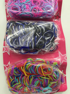 2000 Girl Navy colorful rainbow Latex Hair Ponytail Elastic braid Band holder