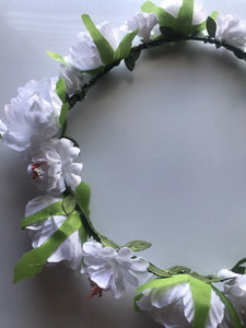 Women Lady White Flower wedding Hair Head Tiara Headband crown Garland Wreath