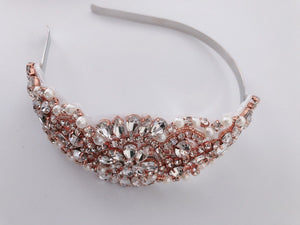 Women Rose Gold Wedding Crystal Hair Band Head band Hoop Tiara Crown headpiece