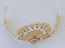 Women Peacock Egypt Greek Party Prom Hair Head Crystal Pearl Gold crown Tiara