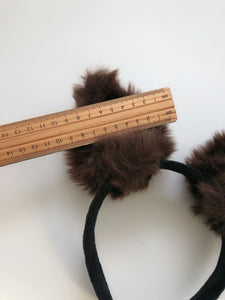 Adult Kid Brown Grey Fluffy Fur Cat wallaby Animal Ears Party Hair Headband band