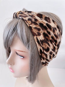 Women Boho Retro Leopard Yoga Party Elastic Hair head band Headband Wide Bandana