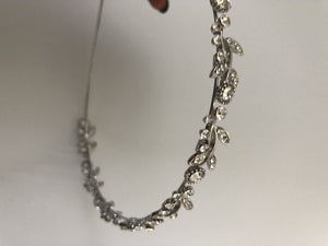 Women Lady Silver Crystal Leaf Party Hair Head Band Headband Hoop headpiece