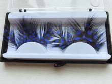 Blue Dot Black Costume Feather Exaggerated Party Fake False Eyelashes Eye lashes