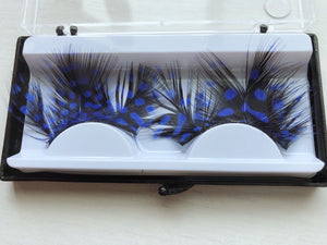 Blue Dot Black Costume Feather Exaggerated Party Fake False Eyelashes Eye lashes