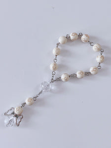 Christening Baptism Cross Angel Rosary Bracelet Beads Wrist band Favors Gift