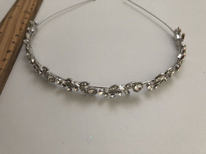 Women Lady Silver Crystal Leaf Party Hair Head Band Headband Hoop headpiece