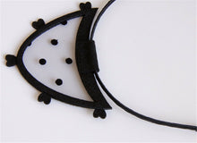 Women Girl Black Lace Dots Ear Prom hairband Costume Party Hair headband Prop