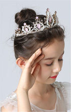 Birthday Wedding flower Girl Women Pink Crystal Hair band head Tiara Crown