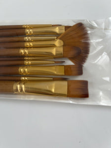 10PC Wooden Artist Paint Brush Set - Acrylic, Watercolor & Oil Painting