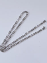 Men silver color Stainless steel Titanium plated Flat Thick Chain Necklace 55cm