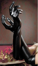Women Fetish Foreplay Sexy Synthetic leather wet look Black Costume Long Gloves