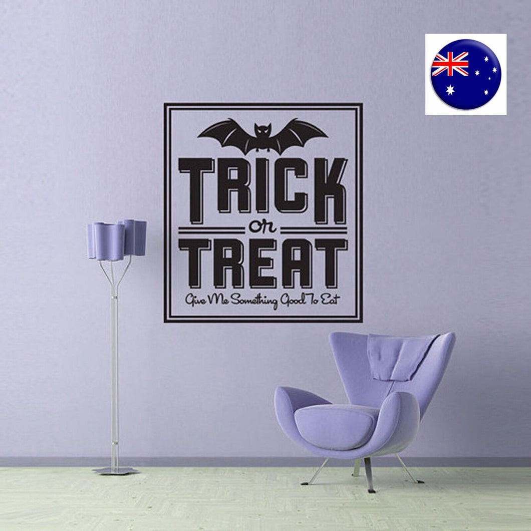 Halloween Party Window Door Wall TRICK or TREAT Sticker venue Decor Decorations