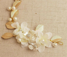Creamy White Flower Girl Lady Fairy wedding Party Hair piece Headband Garland