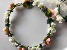 Women Flower Girl Fairy wedding Orange Hair Headband Crown Prop Garland bracelet