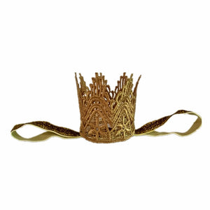 Baby Girl Kid Gold Birthday Party Crochet Tiara headband hair head band Crown