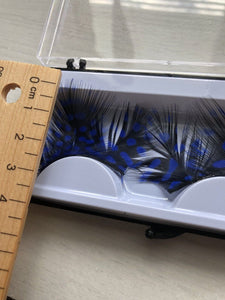 Blue Dot Black Costume Feather Exaggerated Party Fake False Eyelashes Eye lashes