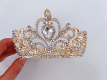 Women Girl Gold Rhinestone Crystal Princess Queen Head Hair Small Crown Tiara - Elegant Tiara for Weddings & Events