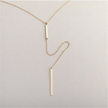 Women Lady Bohemian BOHO Gold color Simple Thin Slim Bar Chain Necklace