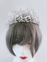 Women White Pearl Crystal Queen Bride Party Hair Head Prom Headband Crown Tiara