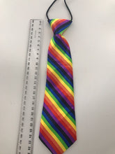 Kids Boys Girl Rainbow Colorful Multi-colored Stripe Party Pre tied Neck ties