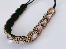 Women BOHO Pink Crystal Beads Rhinestone Beach Braided Hair Headband Head band