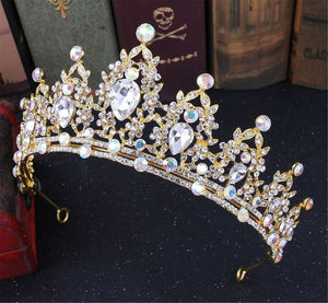 NEW Women Gold Rhinestone Crystal Wedding Bride Party Hair Headband Crown Tiara