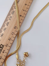Women Gold color Titanium Plated Flat Chain Short Necklace Perfect for layer up