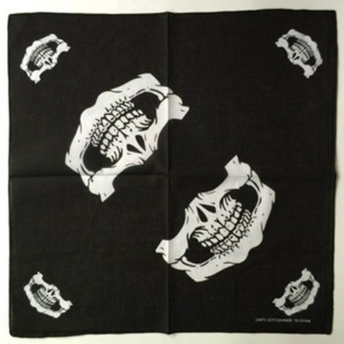 Women Men Cotton dance Skull Mouth black hiphop Bandana Hair Headband Wrap Scarf