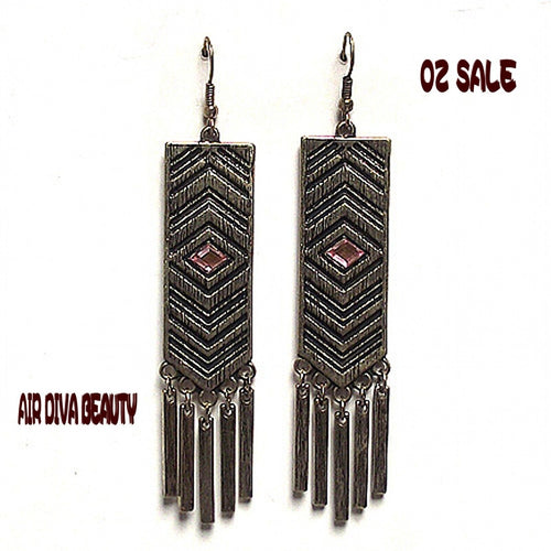 Women Punk Gothic Vintage Gold Long Tassel Chain party Earrings Ear Hook Drop