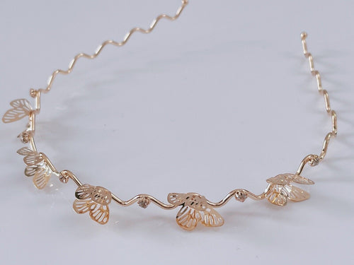 Women Girls Gold Color Metal Butterfly Fairy Party Hair head band Headband hoop