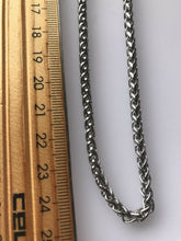 Men Women silver color 316L Stainless steel Titanium Braided Chain Necklace 50cm