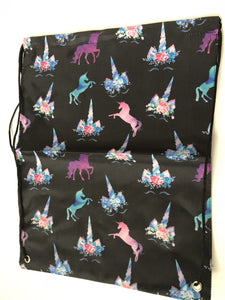 Lady Girl Pony Unicorn Draw String Sports Yoga Organise library Bag Backpack