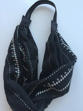 Women Lady Girl Boho Bohemian Black Cross Bandana Hair band Headband Wrap Scarf