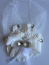 Women white Wedding Bride Veil  Melbourne Cup Flower Party Hair Clip Fascinator