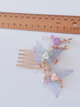 Women Girl Fancy Blue Butterfly Pearl Twig Hair Comb Clip Pin Haipin Hairpiece