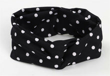 Women Girl Retro boho Polka Dots Bandana Hair Band Cross Twisted Knot Headband