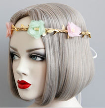 Women Flower Girl BOHO Bohemian Gold Leaf Braid Flower Party Hair Head Band