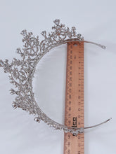 Women Wedding Bridal Crystal Silver Zircon Rhinestone High Hair Tiara Crown