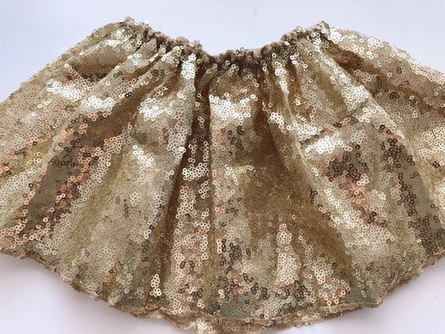 Baby Girl Gold Sequins Shine bling Rock Party Metallic Skirt dress 3m -2 years