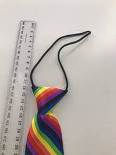 Kids Boys Girl Rainbow Colorful Multi-colored Stripe Party Pre tied Neck ties