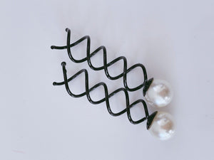 2x Women Girl Pearl Wedding Professional Hair Bun Styling Twist Bobby Pin Grips