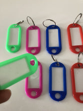 8x Plastic Travel Luggage School bag Name ID Badge Tag Small Label Key Rings AU