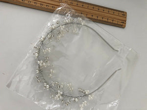 Wedding flower Girl Crystal Pearl Hair band head piece Tiara Crown Hoop garland